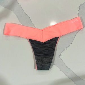 NWT - Victoria’s Secret - VS PINK - Heather Gray & Pink Extra Low Rise Thong